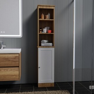 67" Tall Narrow Bathroom Cabinet, Wooden Freestanding Storage Cabinet ...